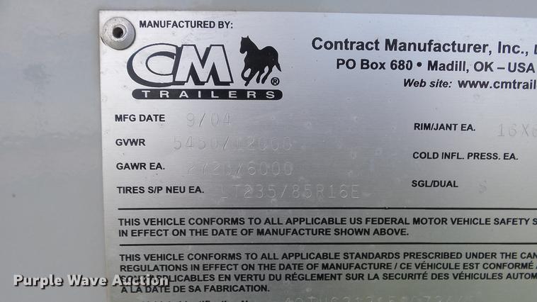 image for item ER9700 2005 CM Legacy livestock trailer