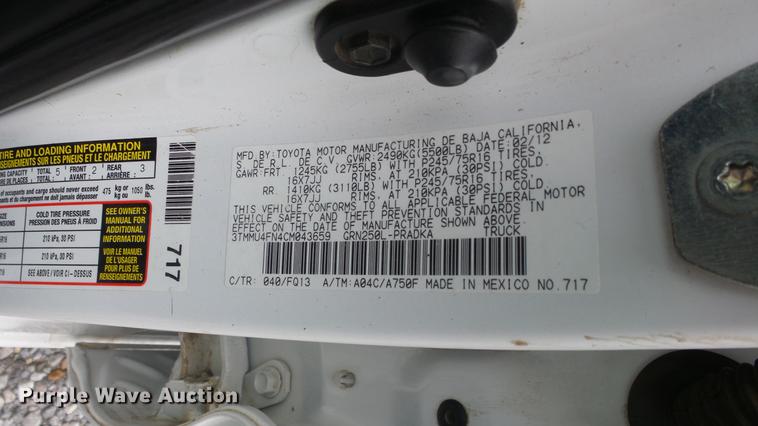 image for item ES9267 2012 Toyota Tacoma Double Cab pickup truck