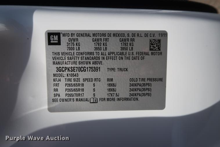 image for item FE9504 2012 Chevrolet Silverado 1500 Crew Cab pickup truck