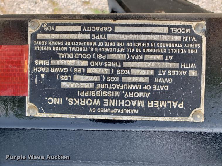 image for item BW9201 2006 Palmer TA-24H end dump trailer