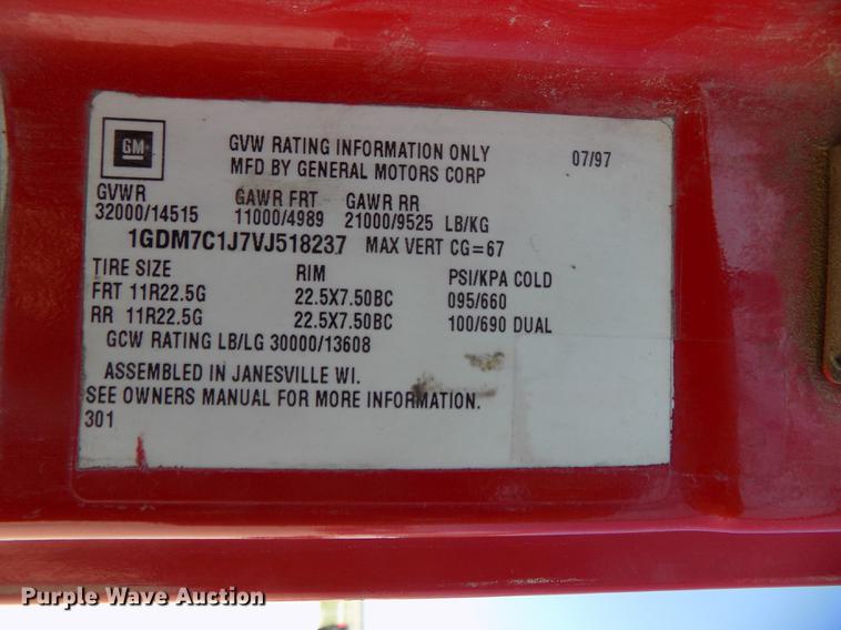 image for item DB8636 1997 GMC T7500 street sweeper