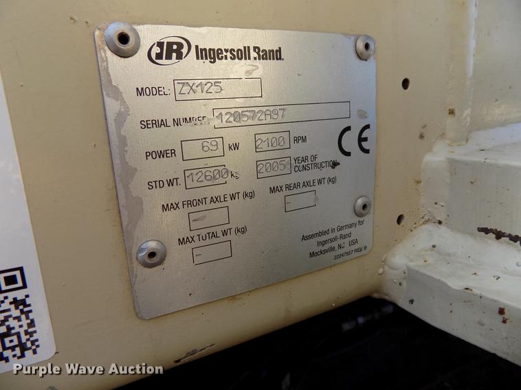 image for item DB8650 2005 Ingersoll Rand ZX-125 excavator