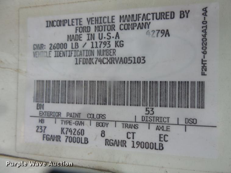 image for item DD4273 1994 Ford F700 dump truck