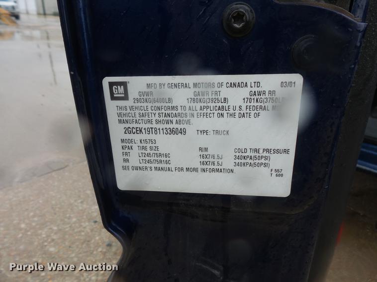 image for item DD4275 2001 Chevrolet Silverado 1500 Ext.Cab pickup truck