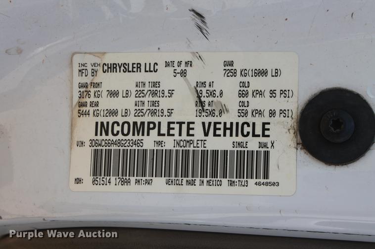 image for item DD5296 2008 Dodge Ram 4500HD bucket truck