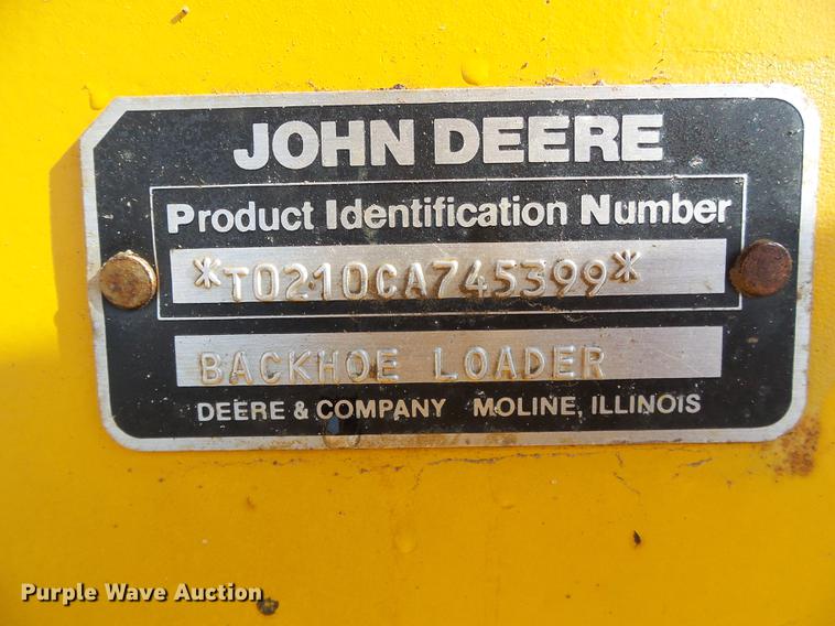 image for item DD5842 1988 John Deere 210C backhoe