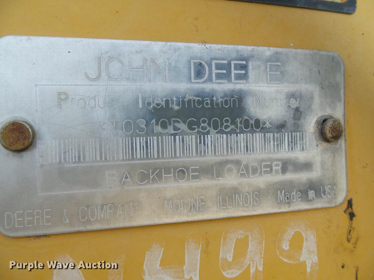 image for item DD5843 1996 John Deere 310D backhoe