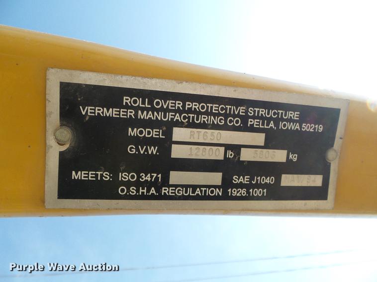 image for item DD5845 2007 Vermeer RT650 trencher