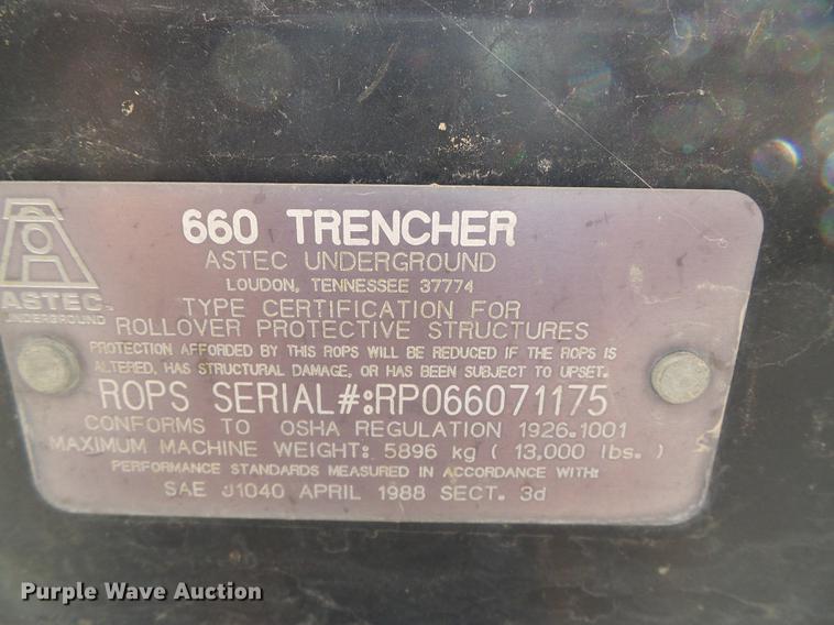 image for item DD5847 2002 Astec RT660 trencher