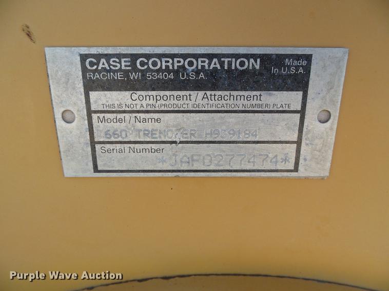 image for item DD5854 1999 Case 660 trencher