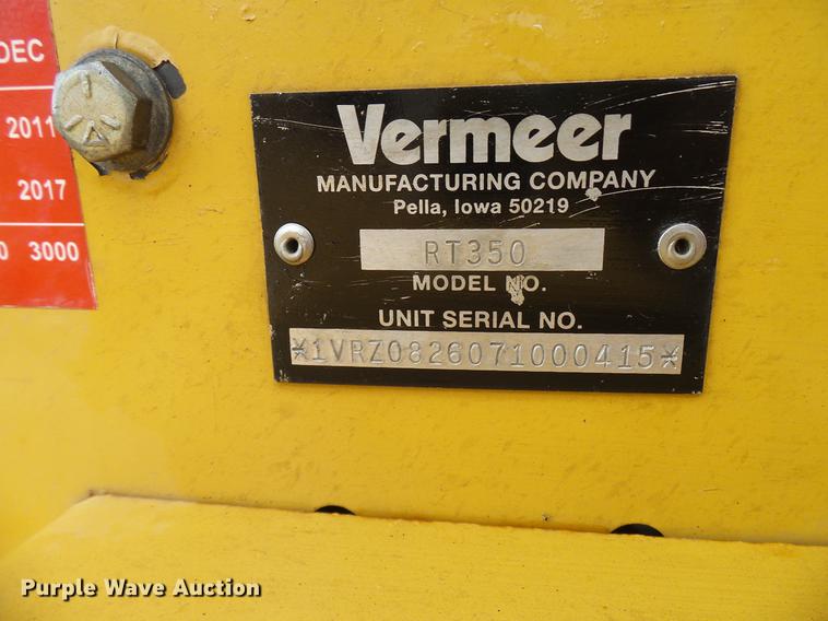 image for item DD5921 2007 Vermeer RT350 trencher