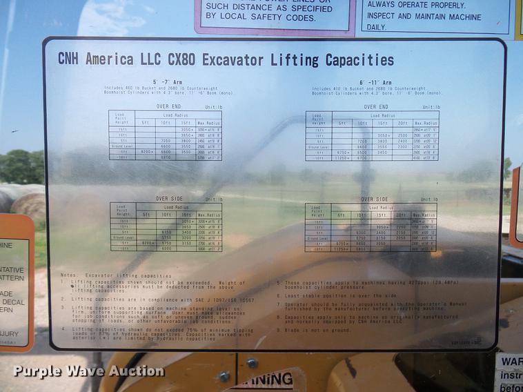 image for item DD5926 2006 Case CX80 mini excavator