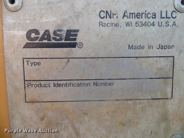 image for item DD5926 2006 Case CX80 mini excavator