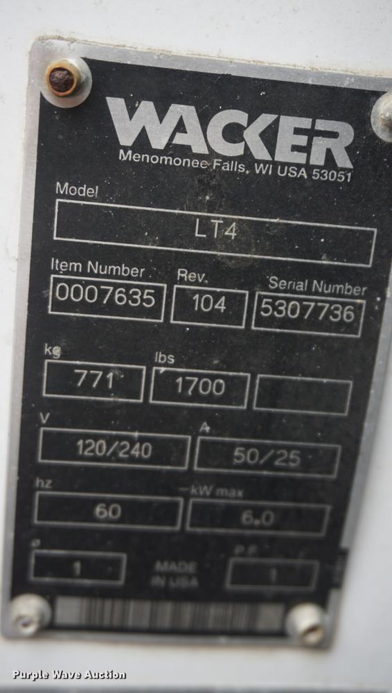 image for item DD6501 (2) Wacker light plants