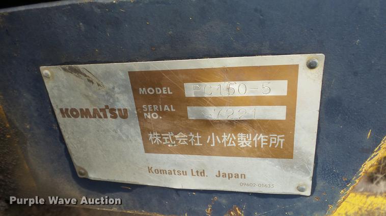 image for item DF4328 1995 Komatsu PC150-5 excavator