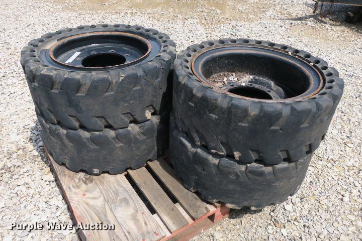 image for item DS9516 (4) 33 x 12-20 solid skid steer tires
