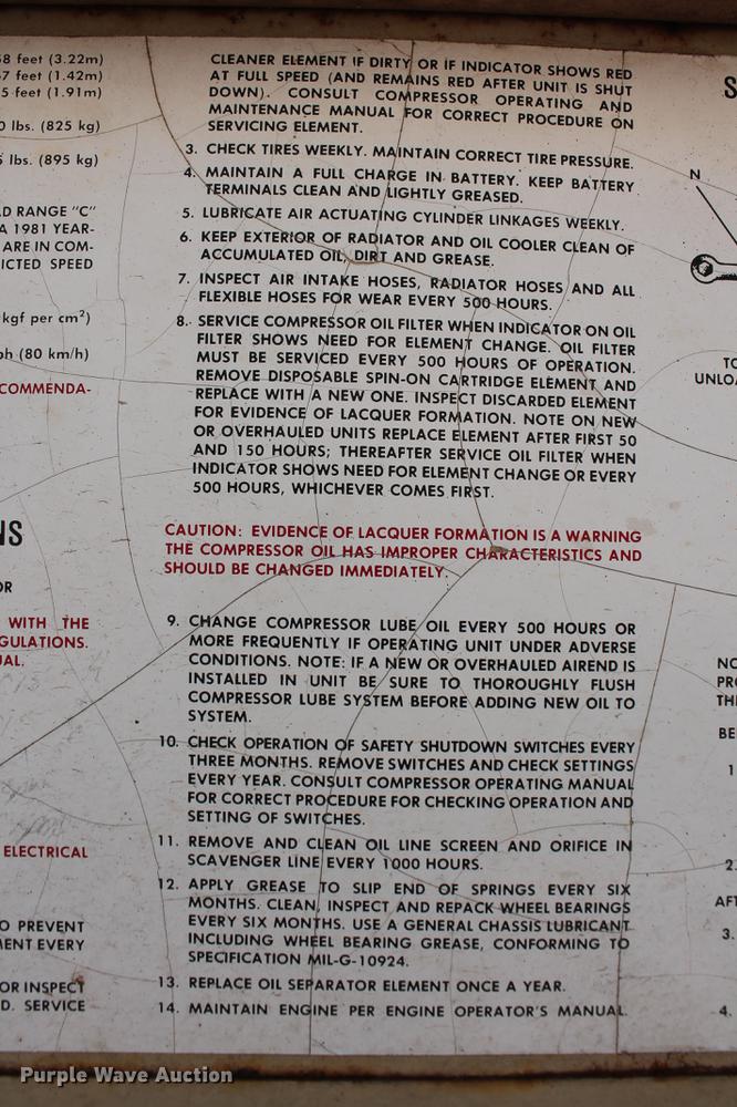 image for item DZ9992 Ingersoll Rand P100BWW air compressor