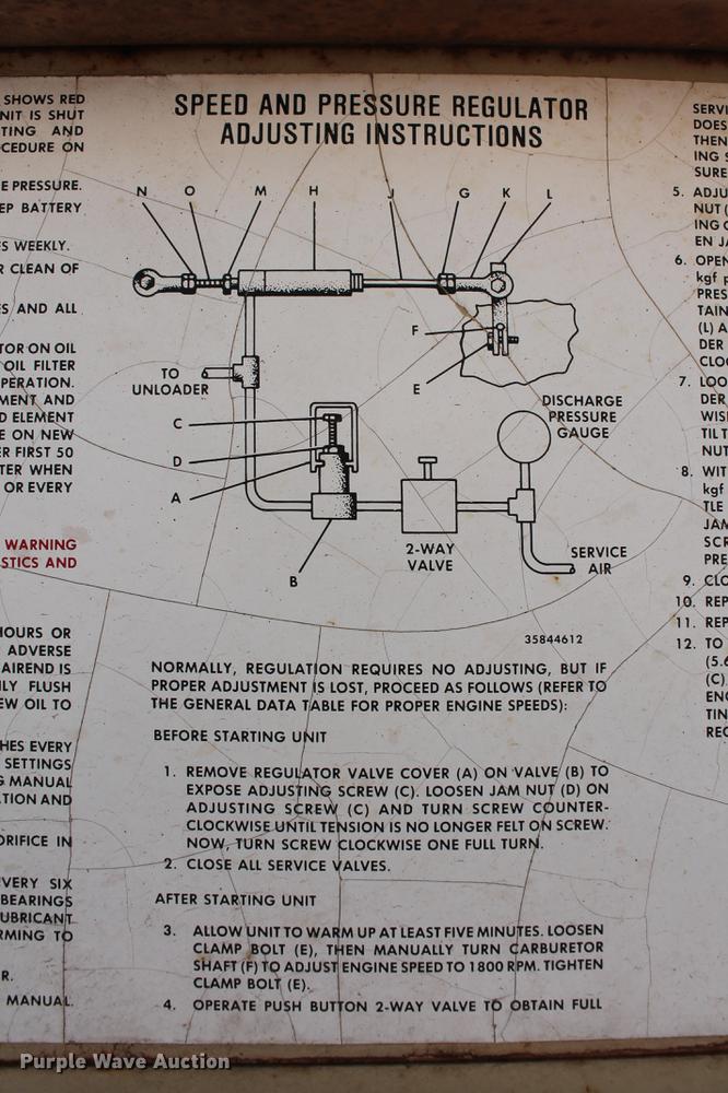 image for item DZ9992 Ingersoll Rand P100BWW air compressor