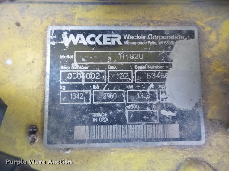 image for item EI9901 Wacker RT820 trench compactor