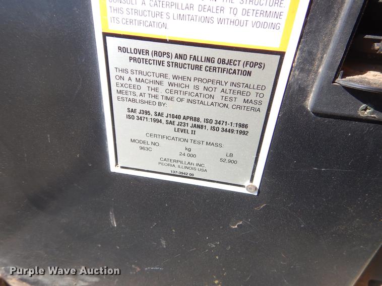 image for item EO9516 1993 Caterpillar 963C track loader