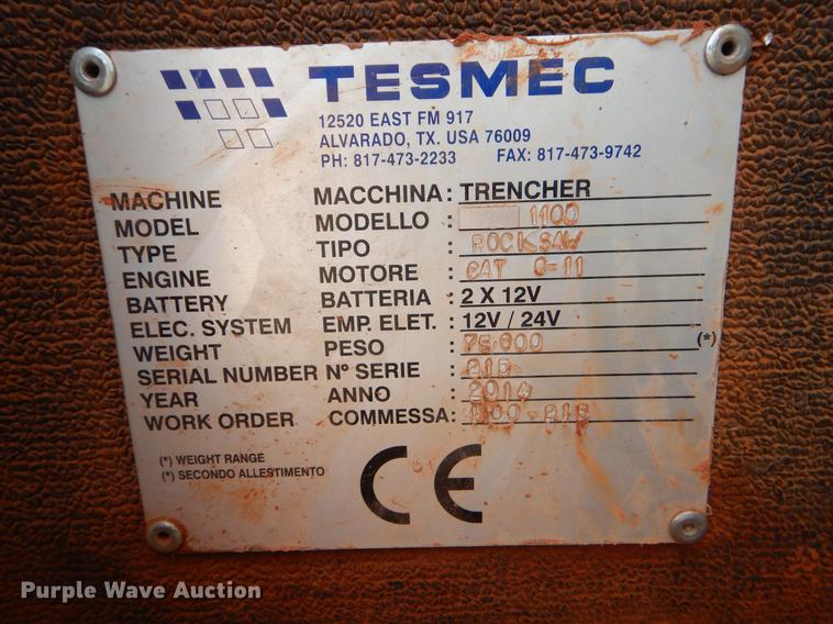 image for item EO9542 2014 Tesmec TRS1100 trencher