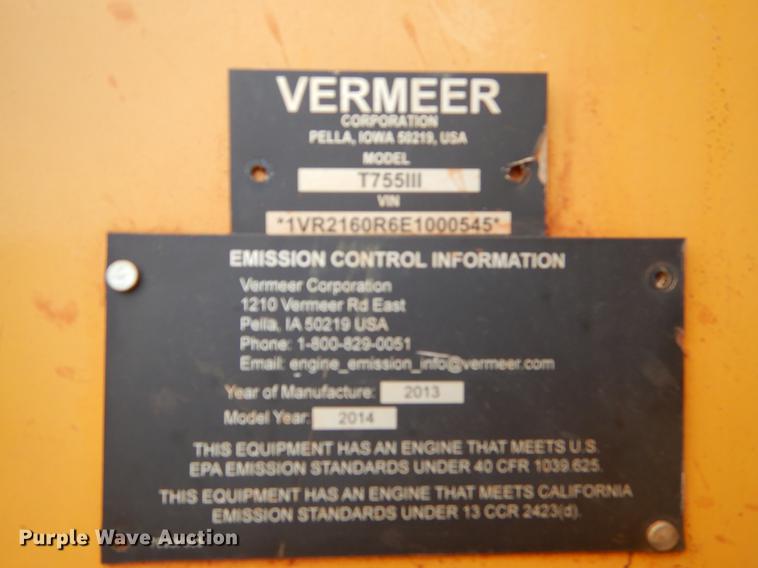 image for item EO9543 2014 Vermeer T755III trencher