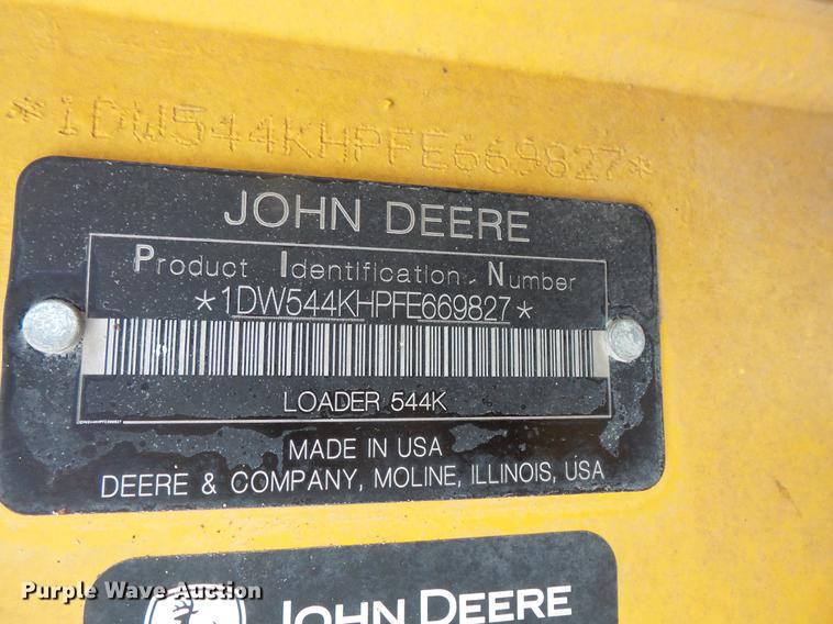 image for item EV9018 2015 John Deere 544K High Lift wheel loader