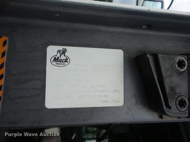 image for item K6258 1997 Mack CL713 dump truck