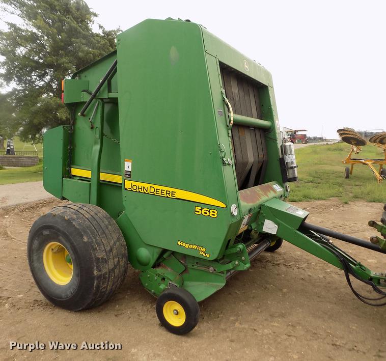 image for item DB9135 2008 John Deere 568 Mega Wide Plus round baler