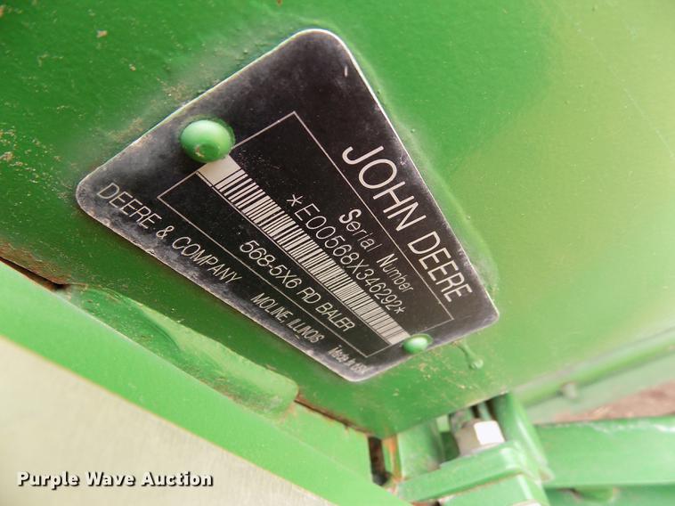 image for item DB9135 2008 John Deere 568 Mega Wide Plus round baler