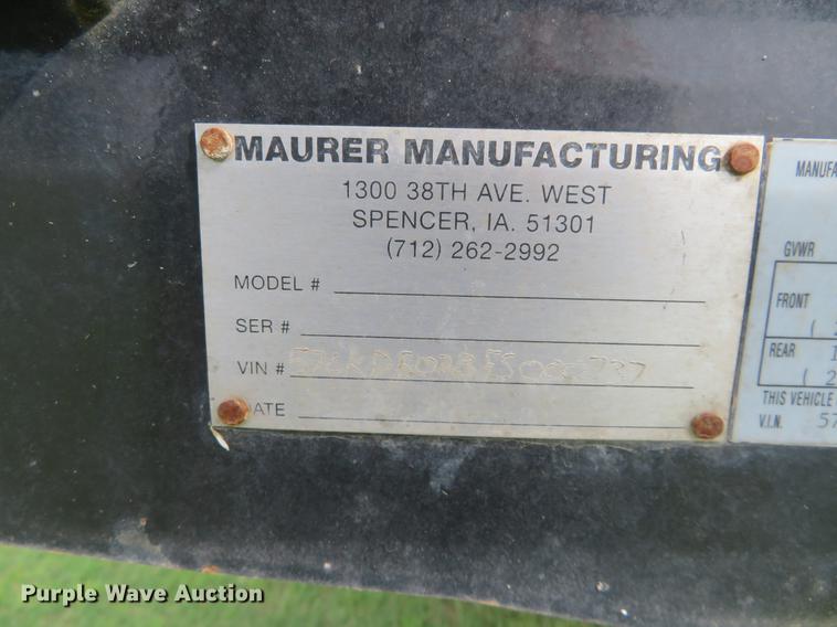image for item DE6389 2015 Maurer equipment trailer
