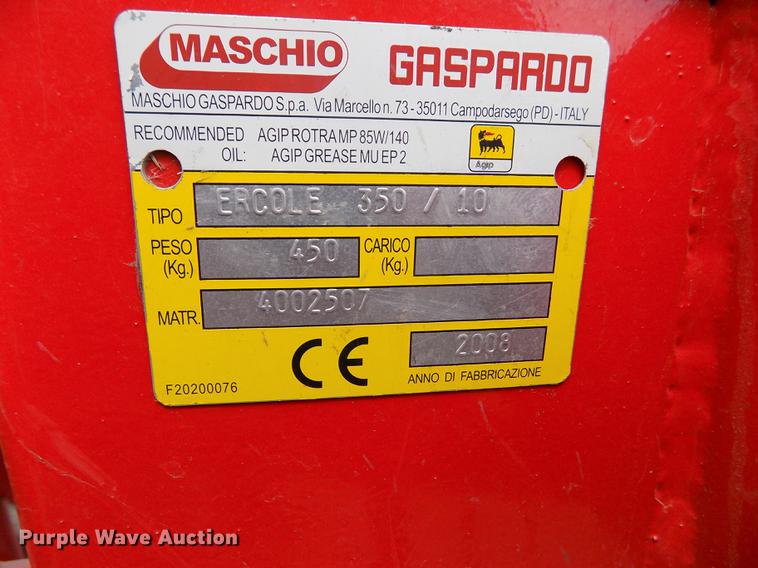 image for item ER9082 2008 Gaspardo Ercole 350 hay tedder rake