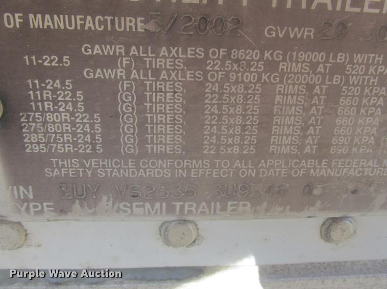 image for item DA8268 2003 Utility 3000R refrigerated van trailer