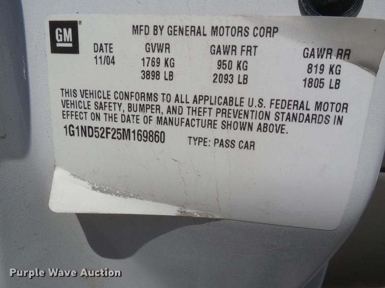 image for item BU9734 2005 Chevrolet Malibu