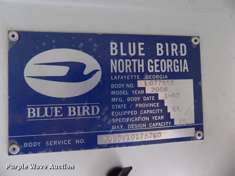 image for item DB8600 2008 Blue Bird Vision school bus