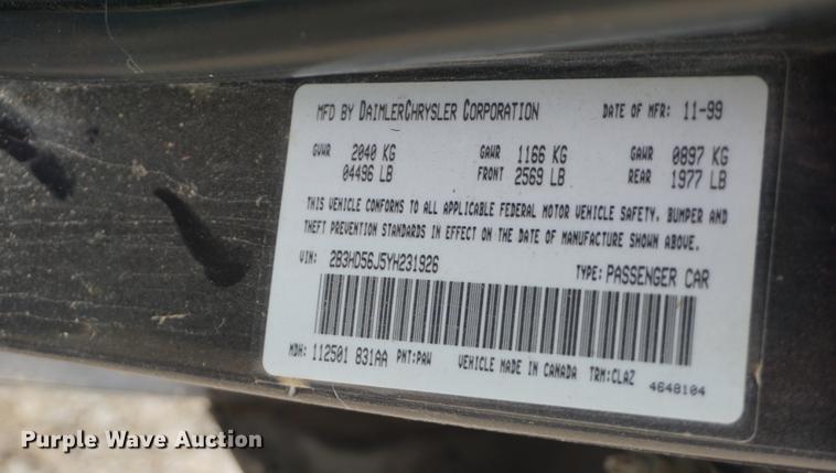 image for item DD6517 2000 Dodge Intrepid