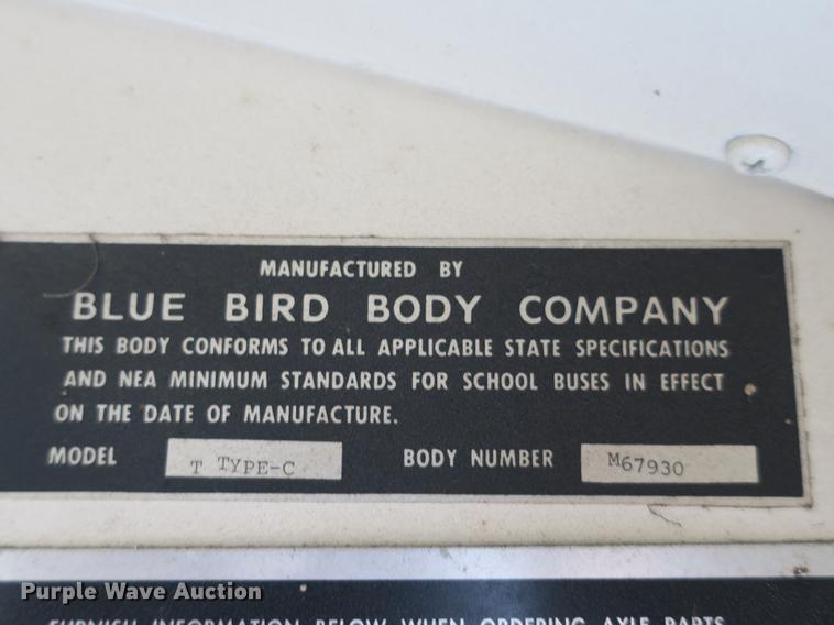 image for item DE3821 1994 Blue Bird TC2000 school bus