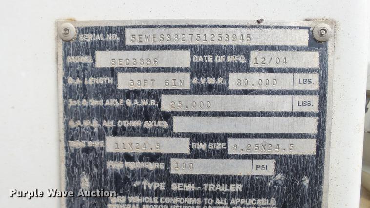 image for item DE4867 2004 Steco SEC3896 refuse transfer trailer