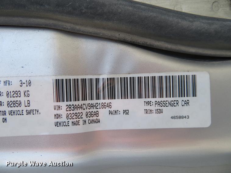 image for item DE6393 2010 Dodge Charger