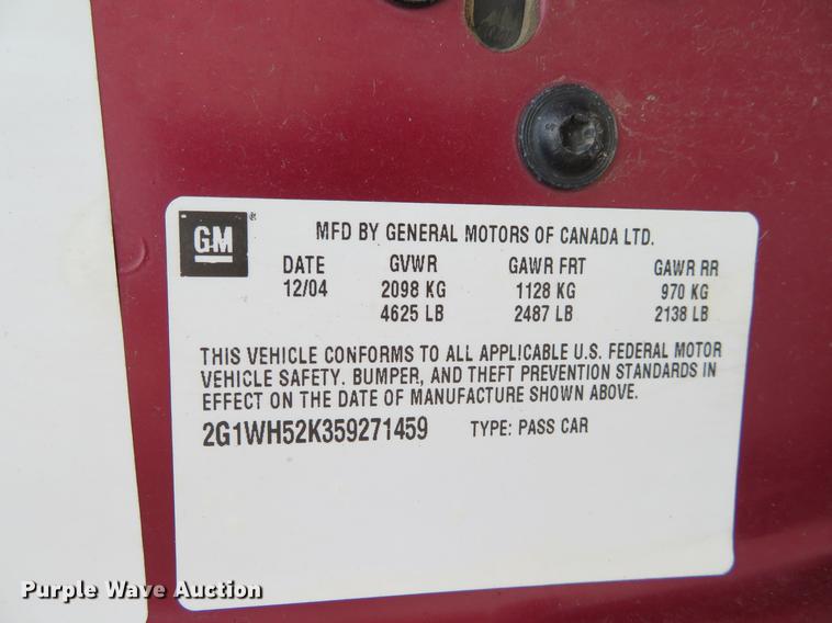 image for item DE6394 2005 Chevrolet Impala LS