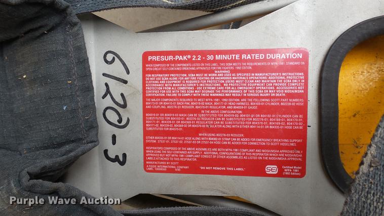 image for item DM9886 Scott 2.2 SCBA air packs