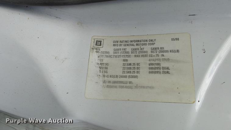 image for item ES9441 1998 GMC C8500 slurry truck
