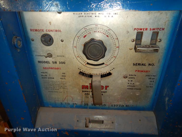 image for item FC9316 Miller SR300 direct current arc welder