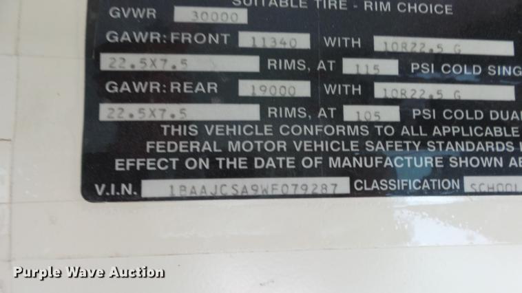 image for item FE9202 1998 Blue Bird TC2000 school bus