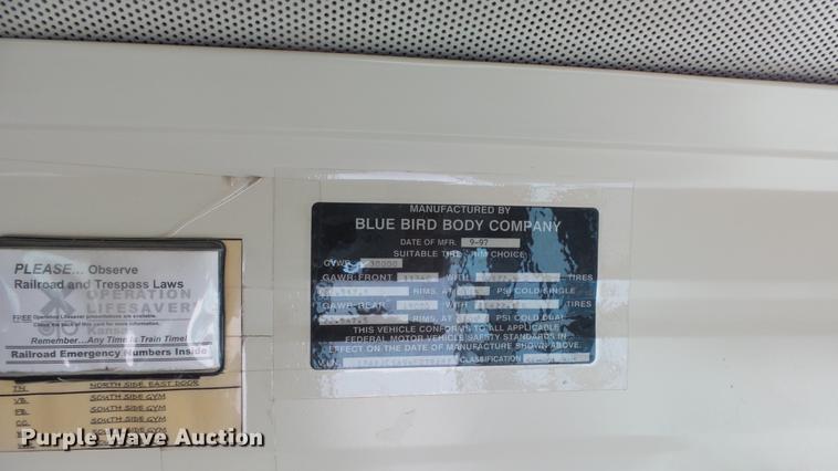 image for item FE9202 1998 Blue Bird TC2000 school bus