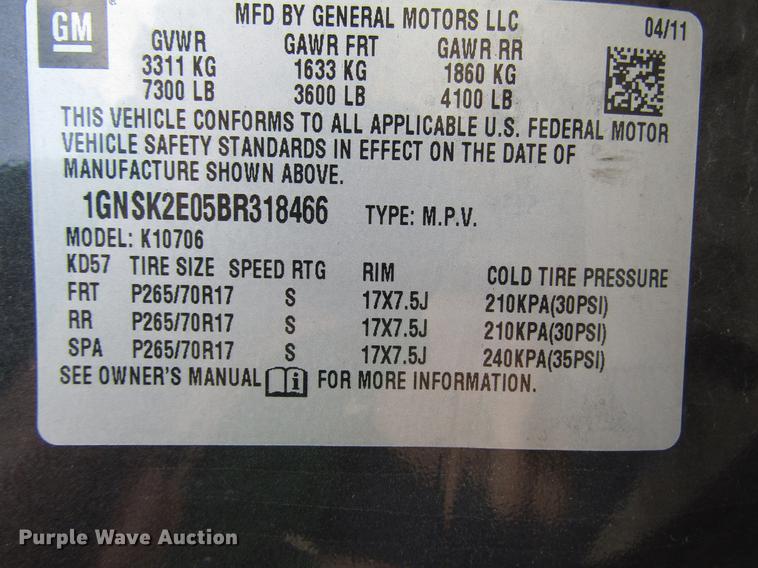 image for item FJ9500 2011 Chevrolet Tahoe Police SUV