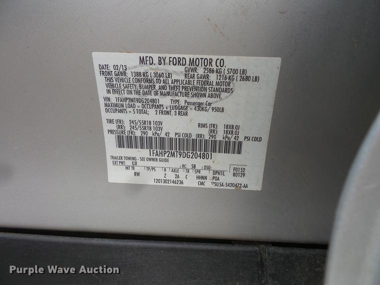 image for item FT9763 2013 Ford Taurus Police Interceptor