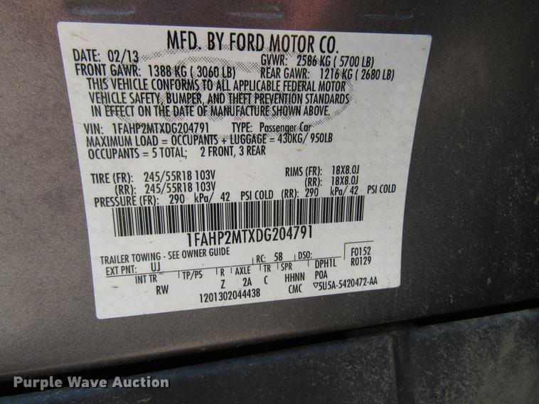 image for item FT9771 2013 Ford Taurus