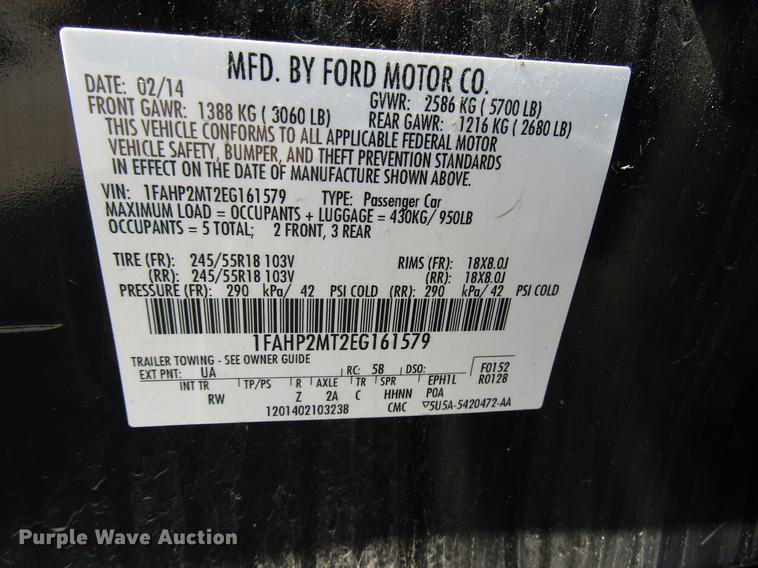 image for item FT9772 2014 Ford Taurus Police