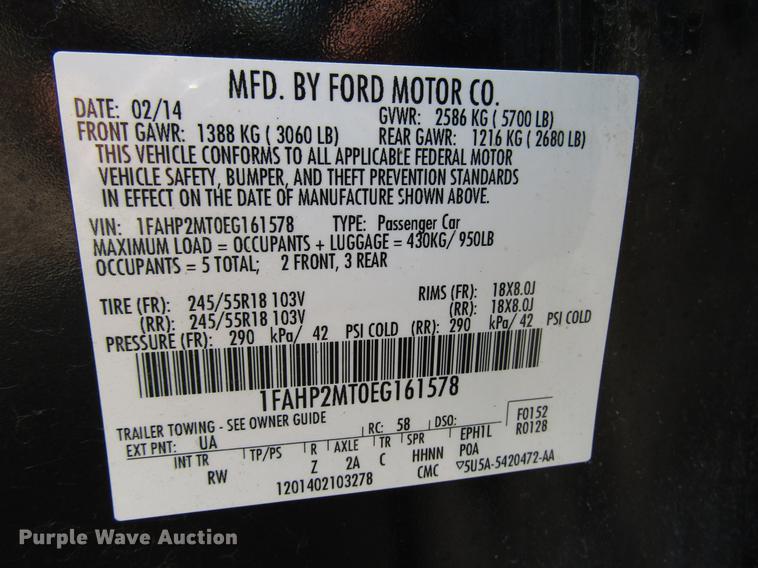 image for item FT9773 2014 Ford Taurus Police